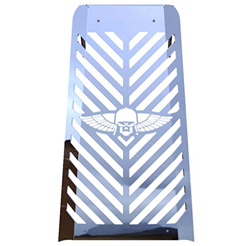 Combat Skull Polished Stainless Radiator Grille Trim Guard fits: 2010-2016 Honda Fury VT1300 - Ferreus Industries - GRL-100-07-Chrome