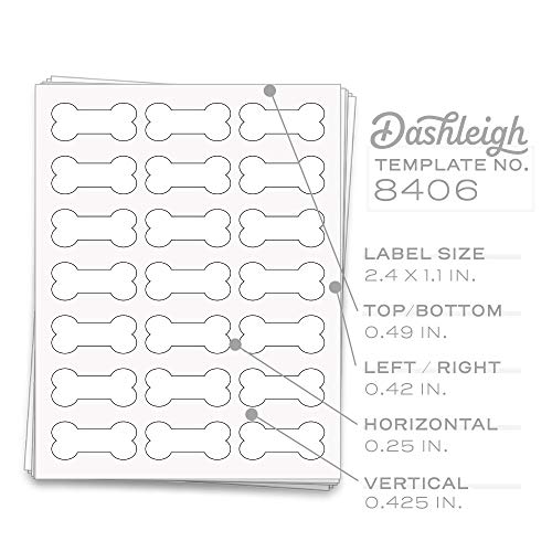 105 Printable Dog Bone Labels, 2.4" x 1.1" Inches, Kraft