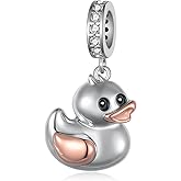 Tajuxa Duck Charms for Bracelets 925 Sterling Silver Animal Bracelet Charms Duck Decor Jewelry Animal Jewelry Gifts for Women