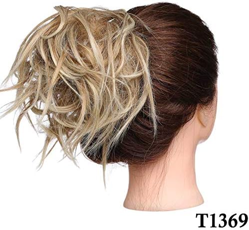 45G Synthetic Hairs Women hair bunWith Rubber Band Donut Hairpieces Hair Bun Wrap Ponytail Black Brown T1369