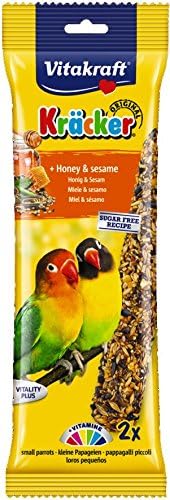 Vitakraft Kracker Treat Sticks for Lovebirds with Honey and Sesame 2pk, Case of 5, 900 g (Pack of 1)