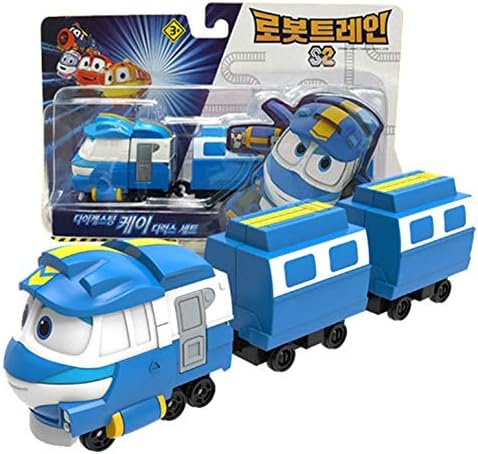Robot Trains Season 2 Korean Animation Character Die-Casting Kay Deluxe Set 7" Long Train Toy, Ages 3 and up