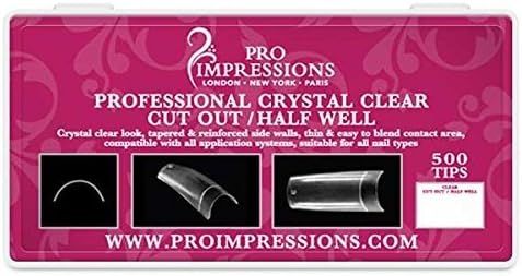 Advance Crystal Clear Cut Out/Half Well Nail Tips Proimpressions (Refill Size 4)