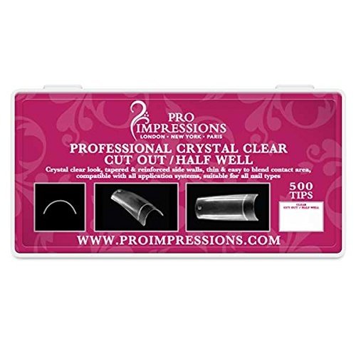 Advance Crystal Clear Cut Out/Half Well Nail Tips Proimpressions (Refill Size 4)