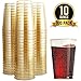 100 Glitter Plastic Cups 10 Oz Clear Plastic Cups Tumblers Gold Glitter Cups Disposable Wedding Cups Elegant Party Cups Recyclable and BPA-Free