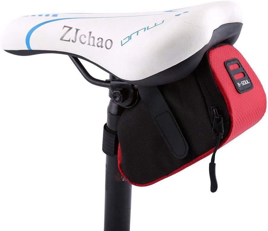 Bicycle Saddlebag, Waterproof, for Mountain Bikes and Road Bikes red, 1 Unità (Confezione da 1)