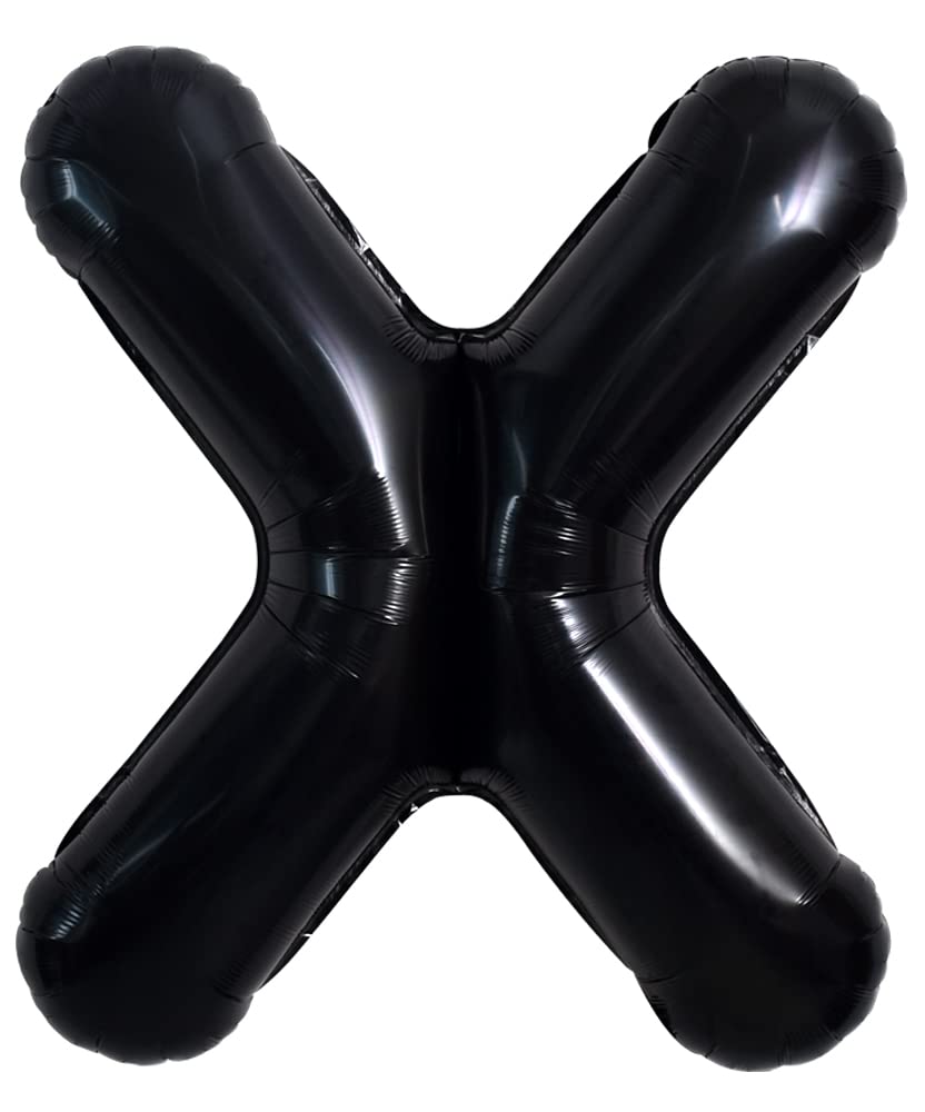 TONIFUL 40 Inch Large Black X Letter Jumbo Helium Balloons,Foil Mylar Big Alphabet Balloons for Birthday Party Anniversary Valentine's Day Supplies Decorations