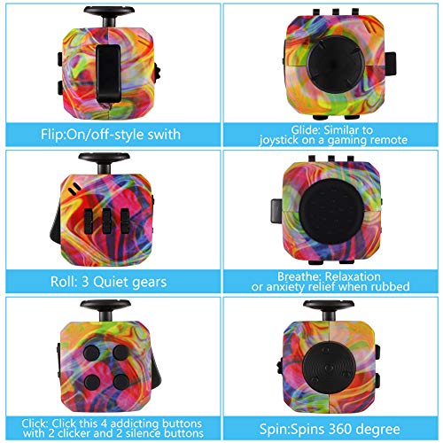 FIDGET DICE 6 Sides Fidget Toys Cube Relieves Stress and Anxiety Cube