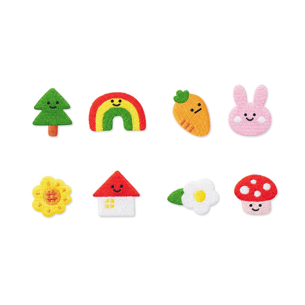 ワッペン アイロン アップリケ 女の子 子供 小さい 刺繍 入園 かわいい (花園 8点 セット)商品画像