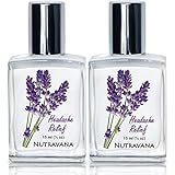 Headache Relief -Relieve Tension Pain, Pressure, Sinus, Calm Nerves, Stomach, Cool Skin with 100% Authentic Pure Therapeutic Grade Essential Oils Peppermint Lavender Roll-on Kids Safe (2-PACK) 2X 15ml