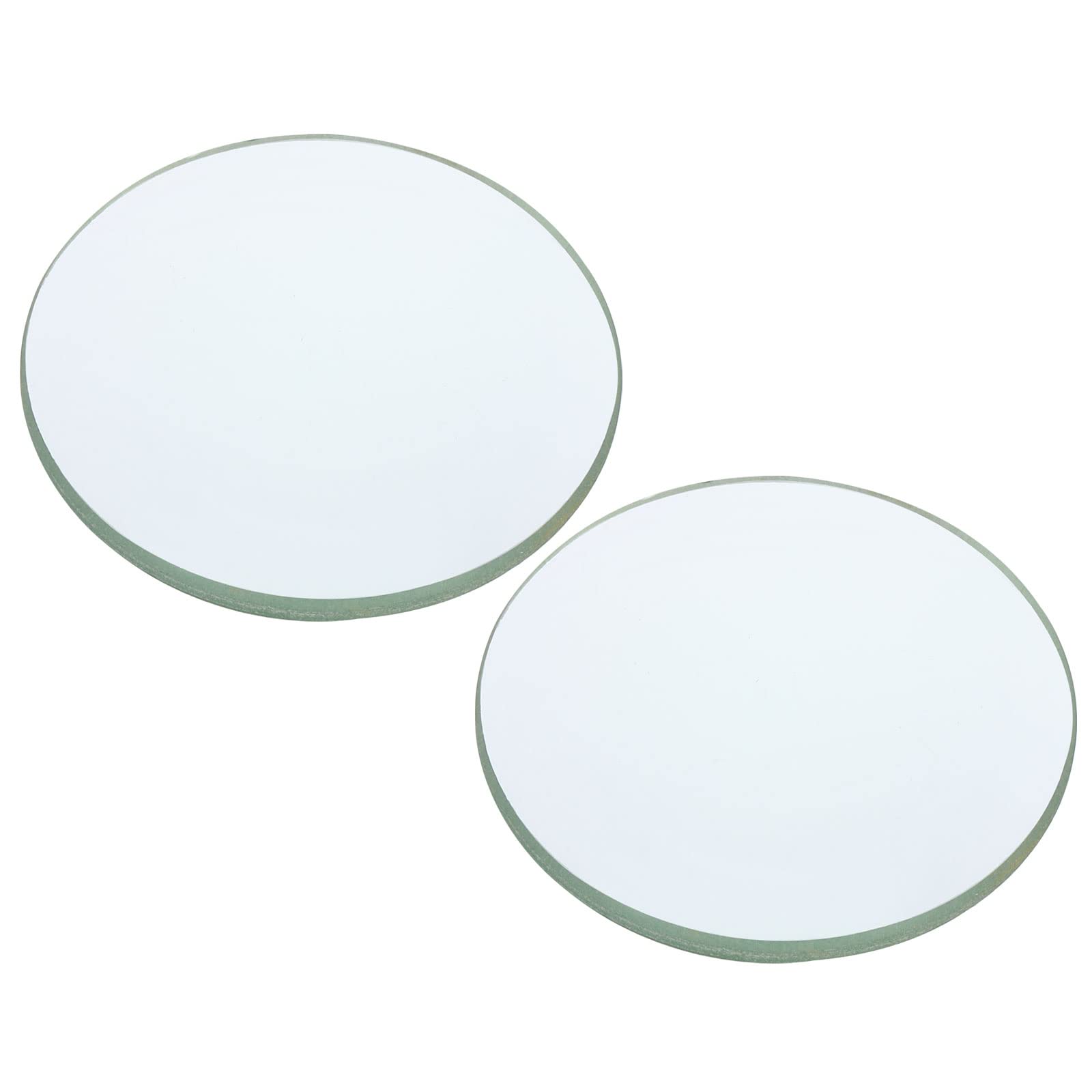 PATIKIL 4" (100mm) Focal Length Double Convex Lens, 2 Pack 50mm Diameter 9mm Height Glass Optically Polished Round Edges Lens for Physics Experiment, Clear