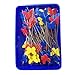 Rimobul Quilting Quilter's 2.1'' Flat Butterfly Head Pins Boxed, 80 Per Pack - Childhood Colors