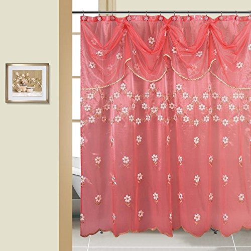 Bh Home Linen Decorative Sheer Scarf Shower Curtain With