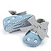 Elaco Infant Baby Girls Moccasins Anti-Slip Soft Sole Princess Shoes (0-6M, Blue)