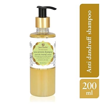 Just Herbs Ayurvedic Anti-Dandruff Soya Protein Herbal Shampoo, For Men & Women, Chemical Free - 200 ML