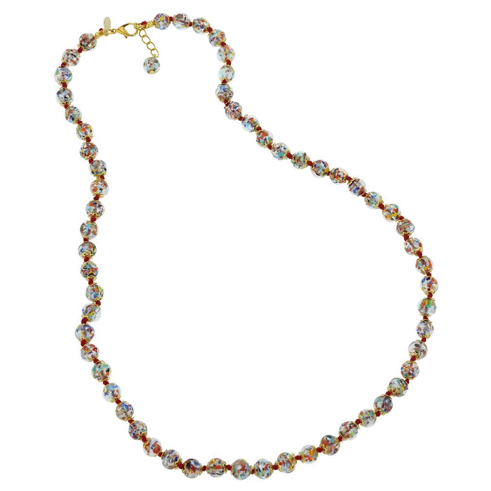 Glass Of Venice Murano Glass Sommerso Long Necklace - Multicolor Confetti