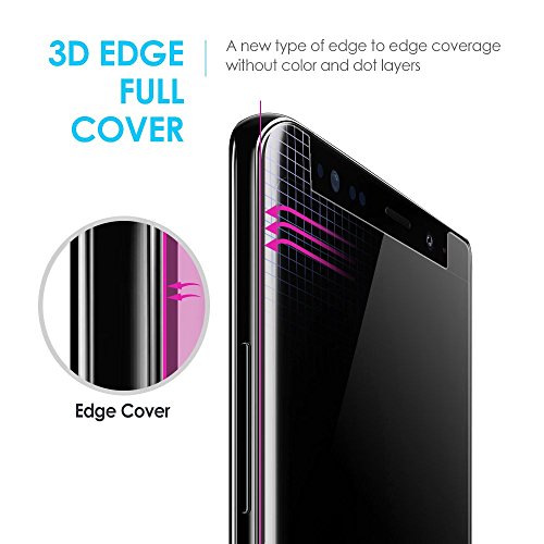 Dome Glass Galaxy Note 8 Screen Protector Tempered Glass Shield, [Liquid Dispersion Tech] 3D Curved Full Coverage, Easy Install Kit and UV Light by Whitestone for Samsung Galaxy Note 8 (2017)