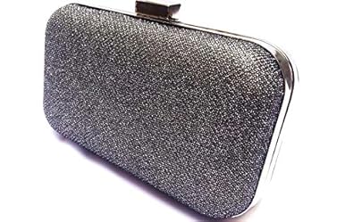 Image gallery Womens Silk Hand Embroidered Box Clutch (Grey)