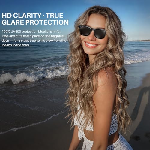 EnergyPort AI Smart Glasses with Camera & Bluetooth, 8MP 1080P HD Video, Photochromic Sunglasses Lenses, Open-Ear Audio, Voice Assistant, AI Recognition & Translation, Privacy LED, IPX4, Outdoor