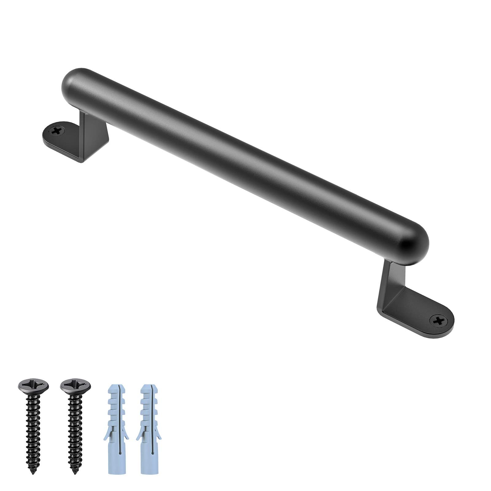 BeneLabel Metal Grab Rail, 25cm Kids Disabled Elderly Safety Grab Bar Wall Mounted Staircase Handrail Black Bathroom Hand Rail Door Handle for Indoor Outdoor Playground/Garden/Showers/Toilet/Bunk Bed