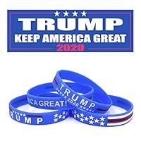 Yangmics Direct 4 Trump Keep America Great for President 2020 Silicone Bracelets - Inspirational Motivational Wristbands - Adults Unisex Gifts for Teens Men Women Boy Girl