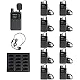 AGJ Wireless Tour Guide System, Tour Guide Microphone, Tour Guide Headsets 1 Transmitter 10 Receivers 1 Charger Court Church Translation Assisted Listening System for Factory School