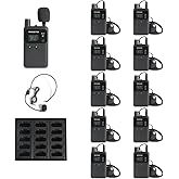 AGJ Wireless Tour Guide System, Tour Guide Microphone, Tour Guide Headsets 1 Transmitter 10 Receivers 1 Charger Court Church Translation Assisted Listening System for Factory School
