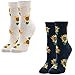 PanPacSight 2 Pack of Women Girls Novelty Funny Sunflower Crew Socks, Cute Funky Floral Christmas Wear, Sock Size 8-13