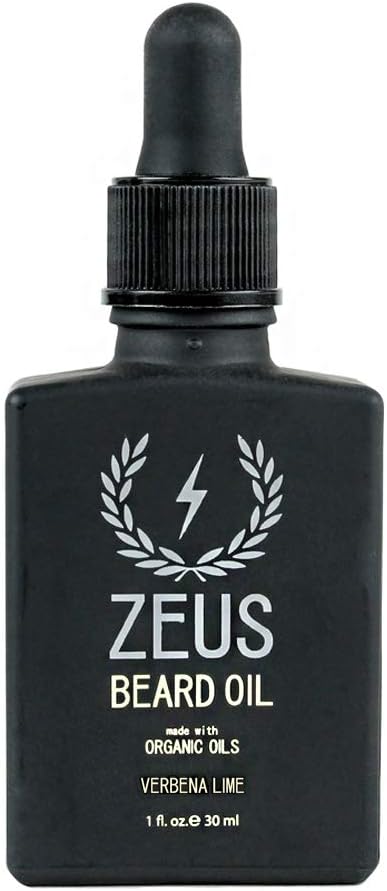 Zeus Beard Oil made with Organic Oils - Natural Oil for Men in Gift Tin - Verbena Lime