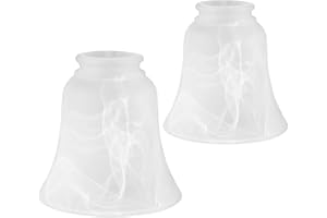 Skelang 2 Pcs Ceiling Fan Light Shade, Lip Lamp shade, Bell Shape Light Fixture Globes Replacement, Alabaste