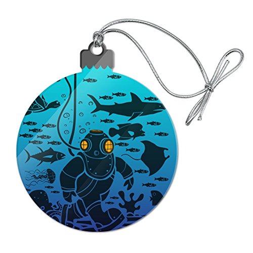 Diver Retro Ocean Sea Diving Acrylic Christmas Tree Holiday Ornament