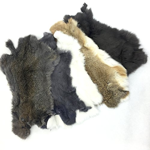 Assorted bulk craft grade rabbit pelts (5 pack)