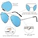 SOJOS Oversized Aviator Sunglasses Mirrored Flat Lens for Men Women UV400 SJ1083 with Silver Frame/Blue Mirrored Lens