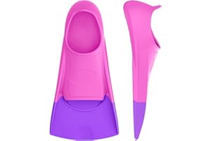 Gintenco Swim Fins, Kids Swim Training Fins for Lap Swimming, Travel Size Flippers with Mesh Bag, Silicone Swimming Fins for Kids Teens Adults Women Men