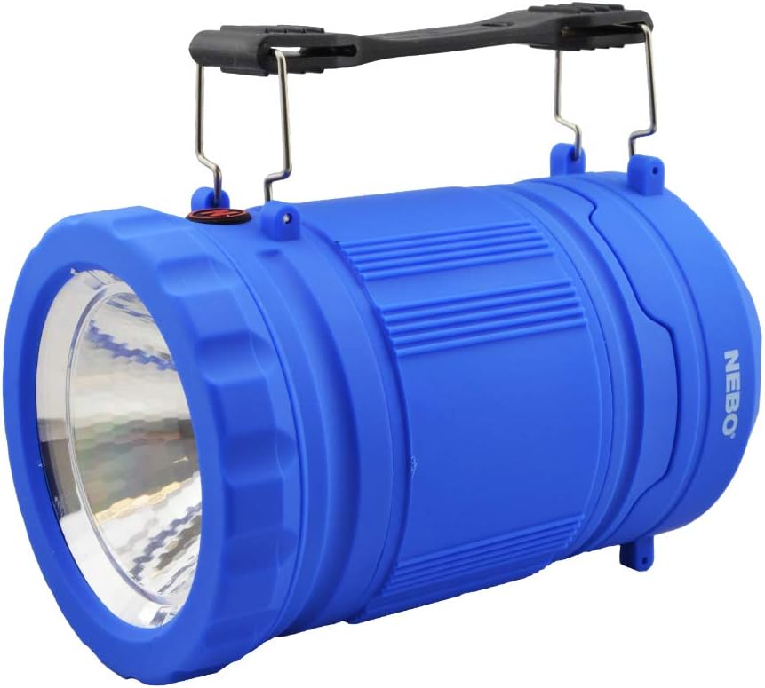 Nebo Poppy LED Lantern & Flashlight 300 Lumen Collapsible Camping and Emergency Lantern with 6 AA Batteries (Blue) - - 
