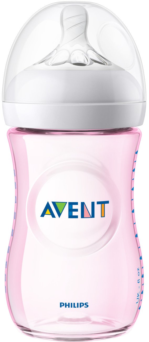 Philips Avent Natural Baby Bottle Pink Gift Set, SCD206/11 : Baby
