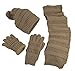 N'Ice Caps Women's Solid Cable Knit Hat/Scarf/Gloves Accessory Set