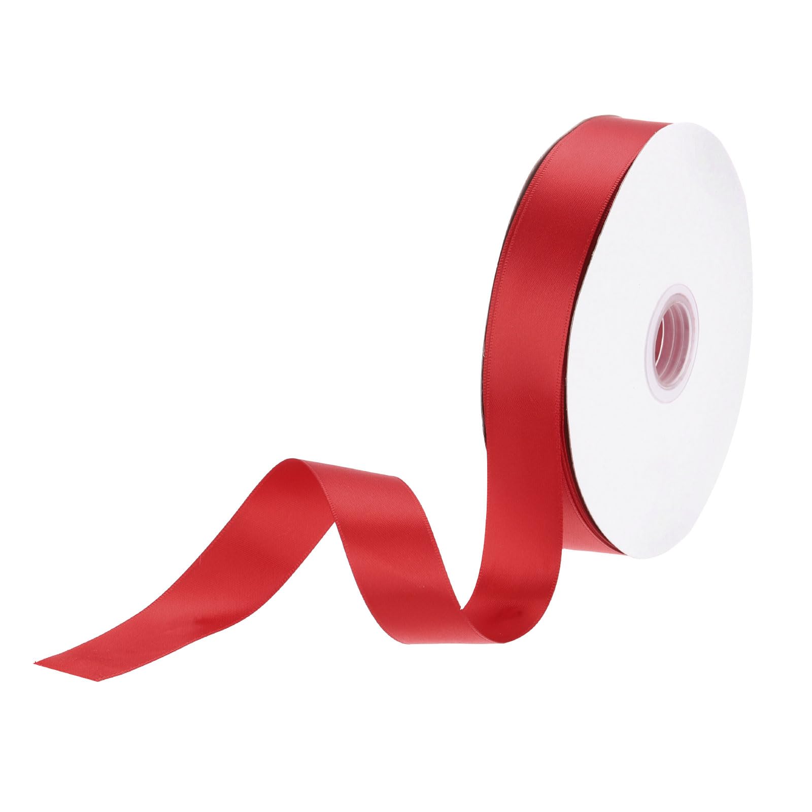 DMiotech 25mm Satin Ribbon 46m/150ft Thin Double Face Fabric Grosgrain Ribbon for Gift Wrapping Floral Hair Flower Bouquet, Red