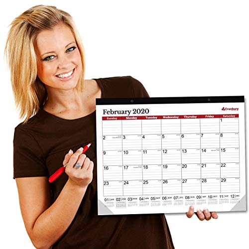 Large Desk Calendar 2020 17.75 x 13.75 (Red, 2020 Calendar) Deskpad Desktop or 2020 Wall Calendar with Stickers for Calendars, Use Through December 2020, Monthly Calandars by Cranbury - Thumbnail 6