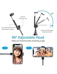 Vproof Selfie Stick Bluetooth, aluminio ligero todo en uno extensible selfie palos diseño compacto para iPhone Xs XS Max XR X 8 8 Plus 7 6s 6 5, Galaxy S9 8 7 6 Note, Huawei, Nubia, más