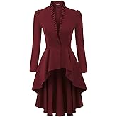 Scarlet Darkness Steampunk Jacket Women Gothic Long Jacket Renaissance Victorian Pirate Coat