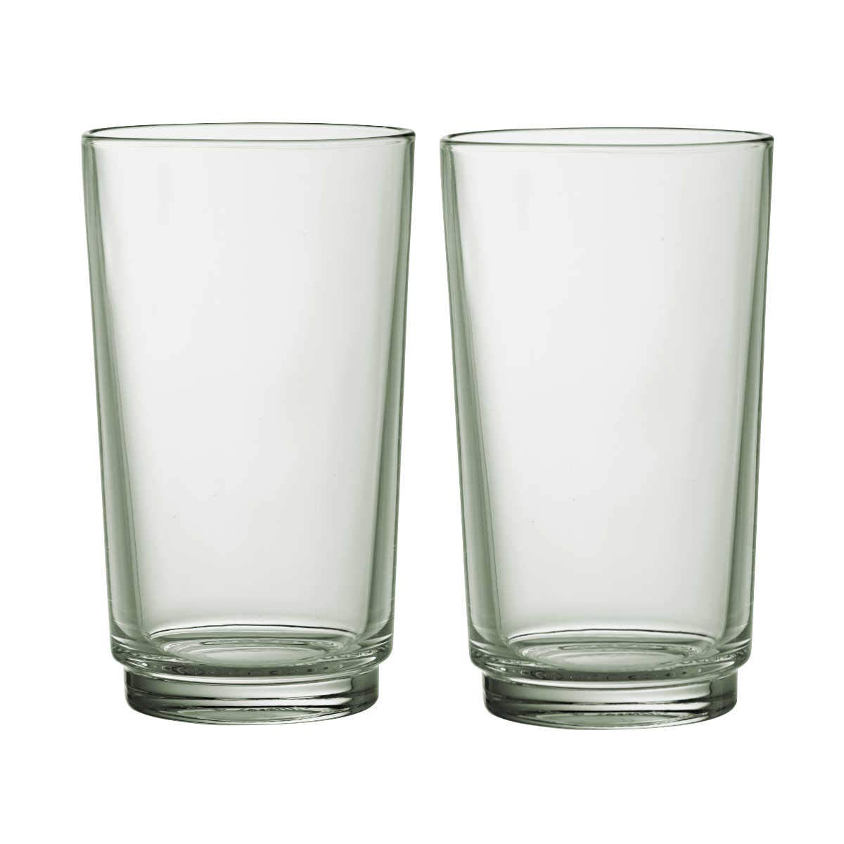 Villeroy & Boch - It’s My Match Long Drink Mineral Glass Set, 2 pcs, Starter Set of Two Long Drink Glasses in a Subtle Shade of Green, Crystal, Dishwasher Safe