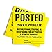 Heavy Duty Posted Signs - No Hunting or Trespassing (Yellow, 11