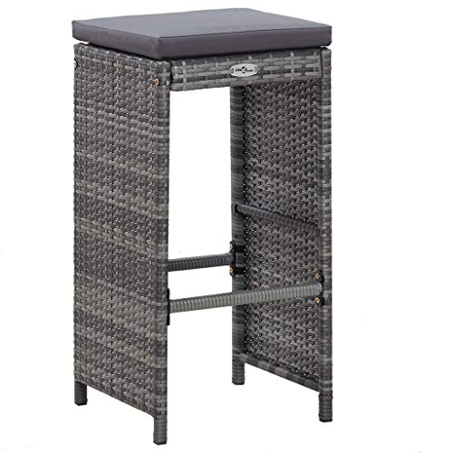 vidaXL Gartenbar Set 7-TLG. mit Auflagen Theke Bar Tresen Gartentheke Bartisch Stehtisch Barhocker Barstuhl Gartenmöbel… – Bild 6