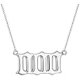LQXY 925 Sterling Silver Angel Number Necklace for Women, 000 111 222 333 444 555 666 777 888 999 Necklace Numerology Jewelry