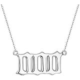 LQXY 925 Sterling Silver Angel Number Necklace for Women, 000 111 222 333 444 555 666 777 888 999 Necklace Numerology Jewelry