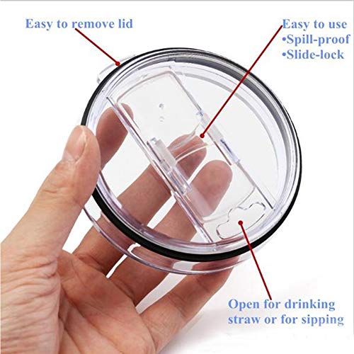 20 oz Tumbler Replacement Lid, Splash Proof & Spill Resistant with Slider Locking Closure, Lid For Yeti Tumbler, Ozark Trails and More Cooler Cup, Fit Open/Close 3 Inch Diameter