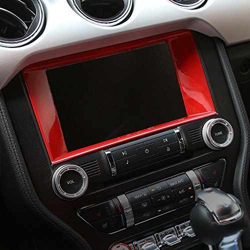 Car Center Console Multimedia Control Panel 8-inch Screen Frame Cover Decoration Ring Trim for Ford Mustang 2015 2016 2017