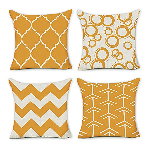 pinata Yellow Pillow Covers 18x18 Set of 4 Decorative Outdoor Daybed Mustard Throw Pillows Cases
