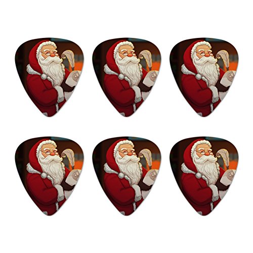 Santa Claus Christmas List Novelty Guitar Picks Medium Gauge - Set of 6